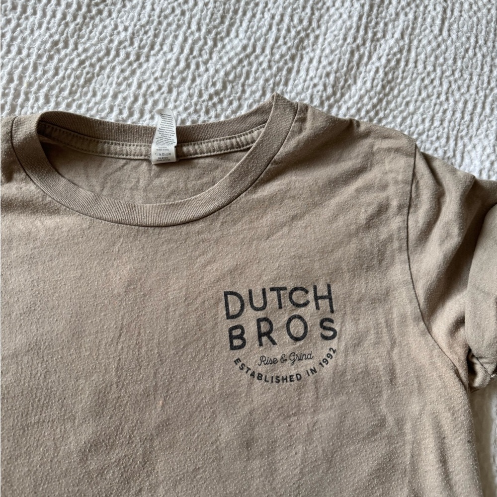 Dutch Bros Beige Cotton Blend Tee